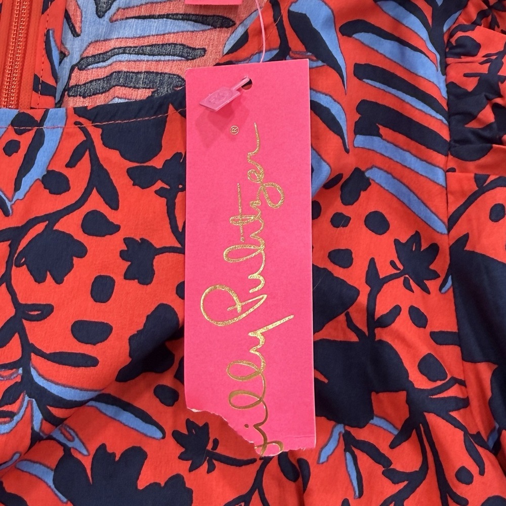 Lilly Pulitzer Lynnley Long Sleeve Top M NWT Heron My Own Resort Preppy Floral - Picture 2 of 13